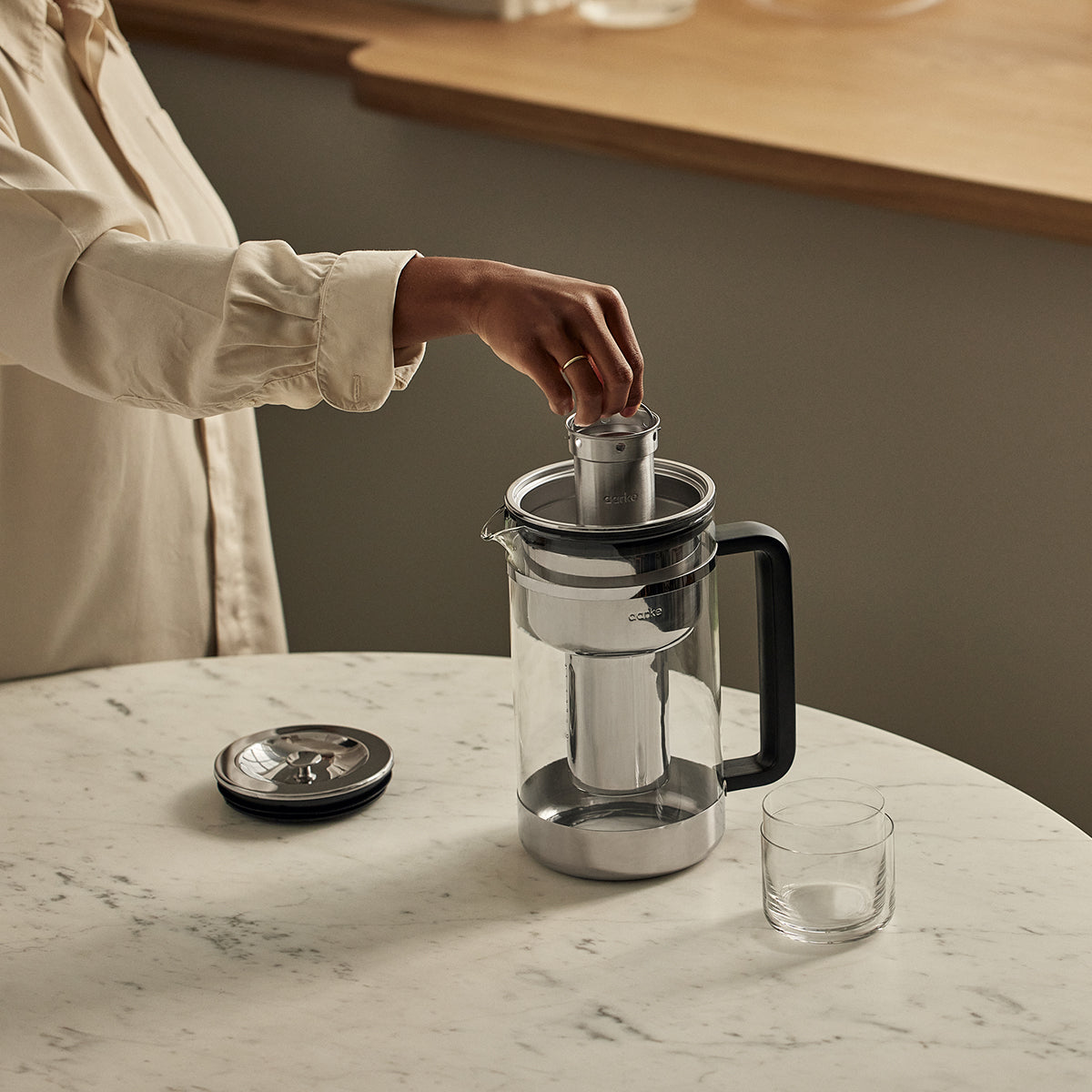 Aarke Purifier Large Glass water filter jug Glass water filter jug