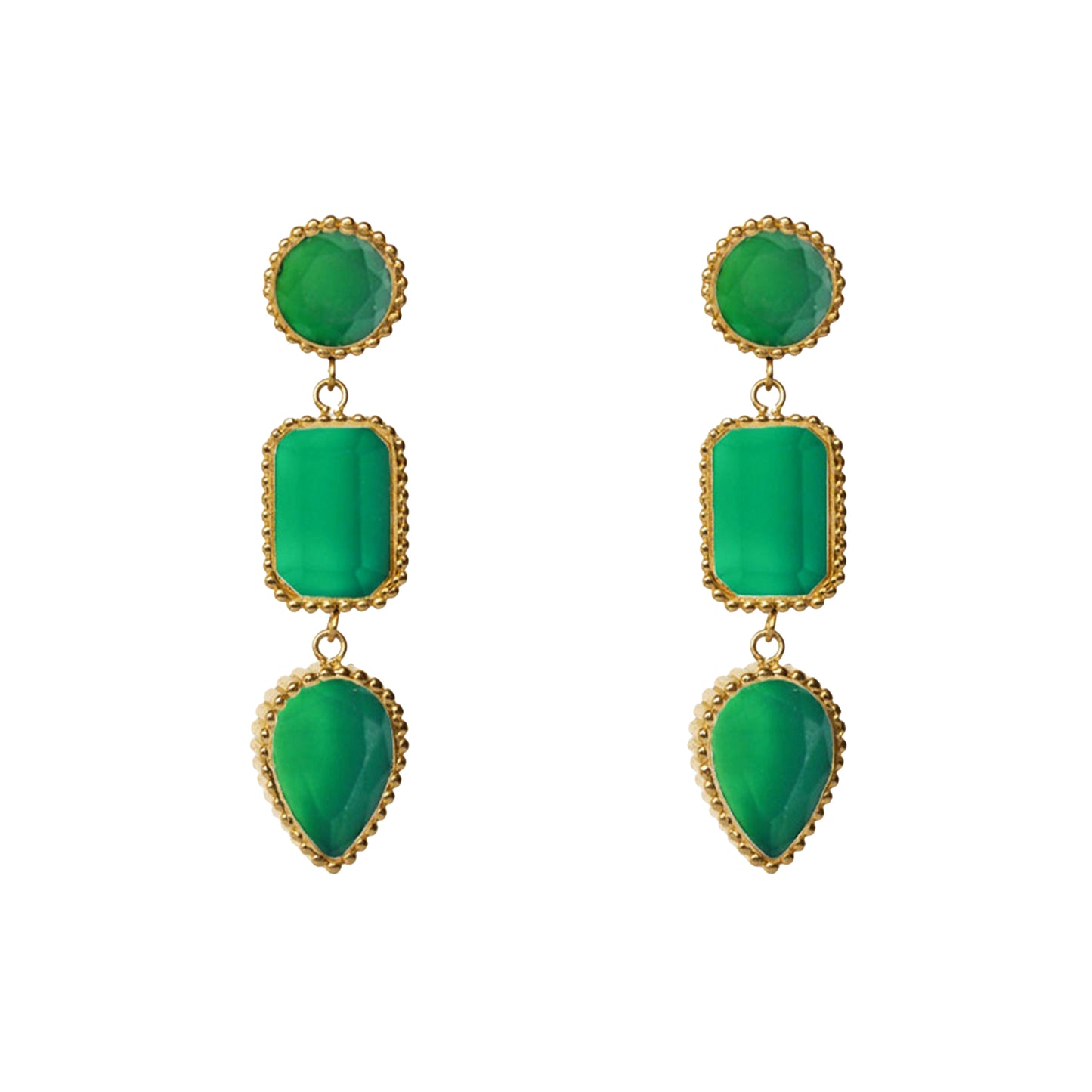 AEC Paris Earrings Persephone Green Onyx