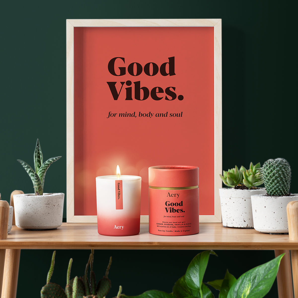 Aery Living Aromatherapy 200g Soy Candle Good Vibes