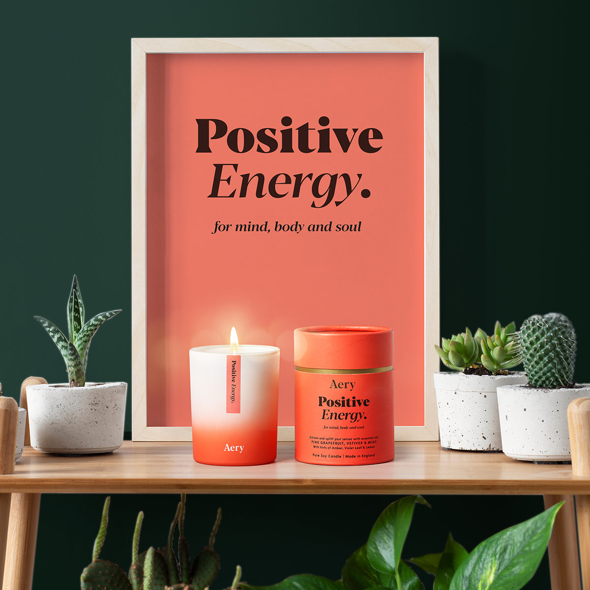 Aery Living Aromatherapy 200g Soy Candle Positive Energy