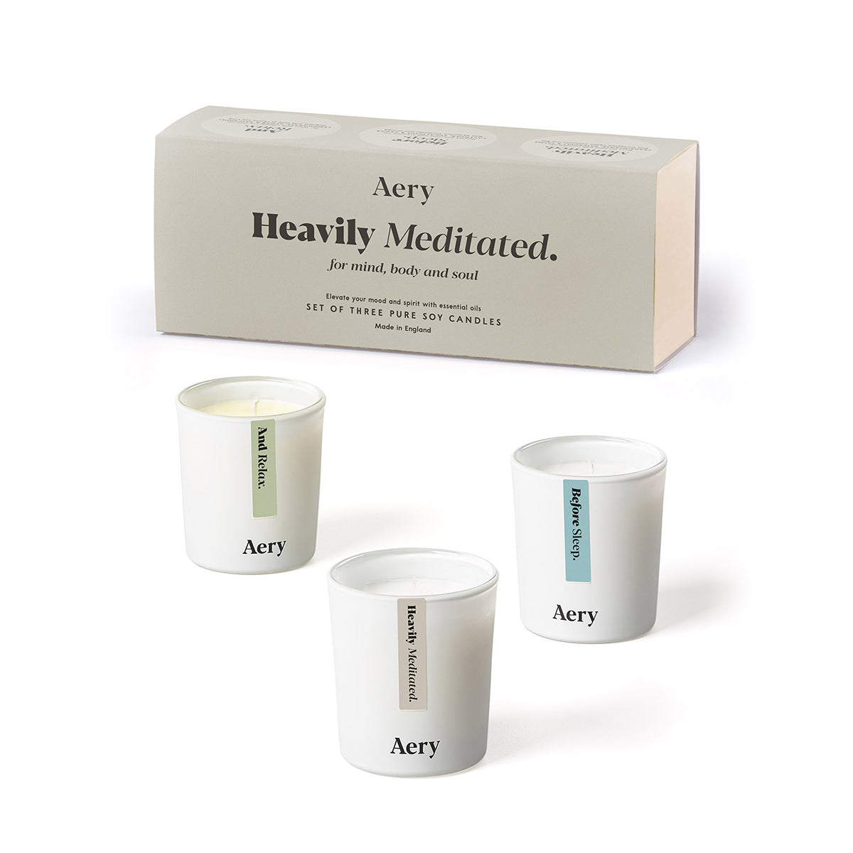 Aery Living Aromatherapy Votive Gift Set Heavily Meditated Candle Gift Set Candle Gift Set