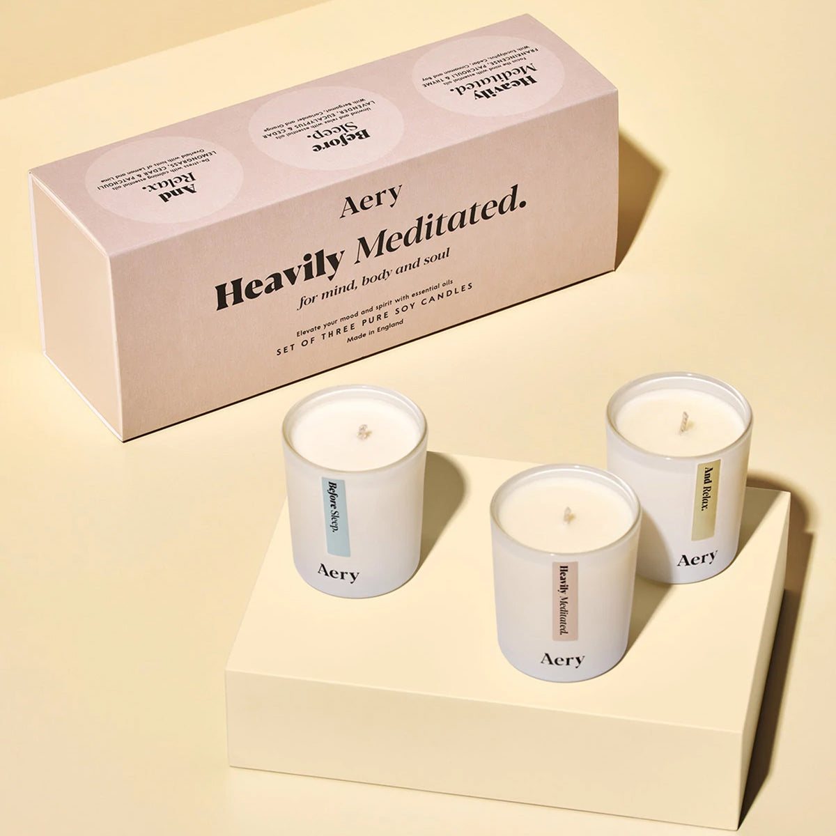Aery Living Aromatherapy Votive Gift Set Heavily Meditated Candle Gift Set Candle Gift Set