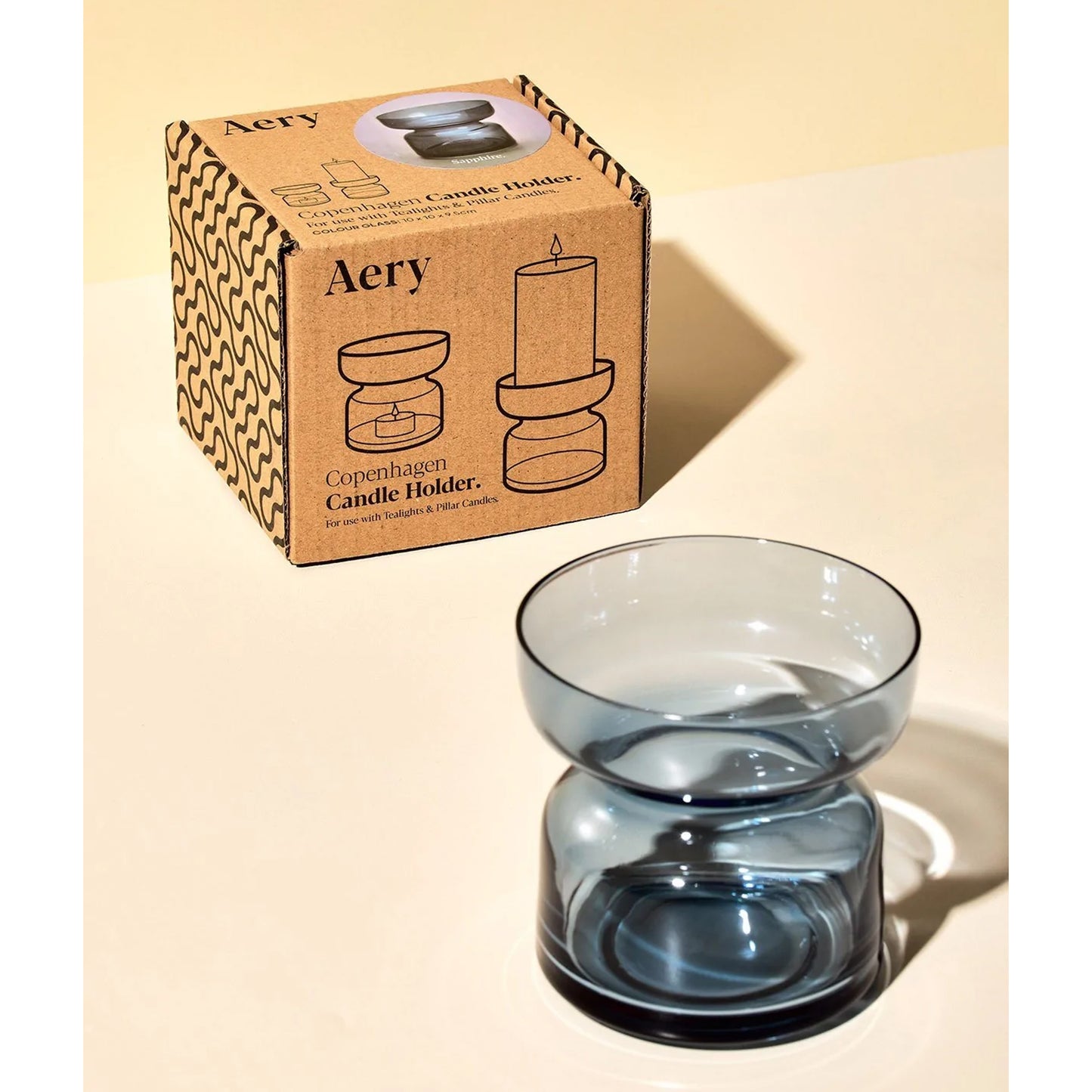 Aery Living Copenhagen Candle Holder Sapphire