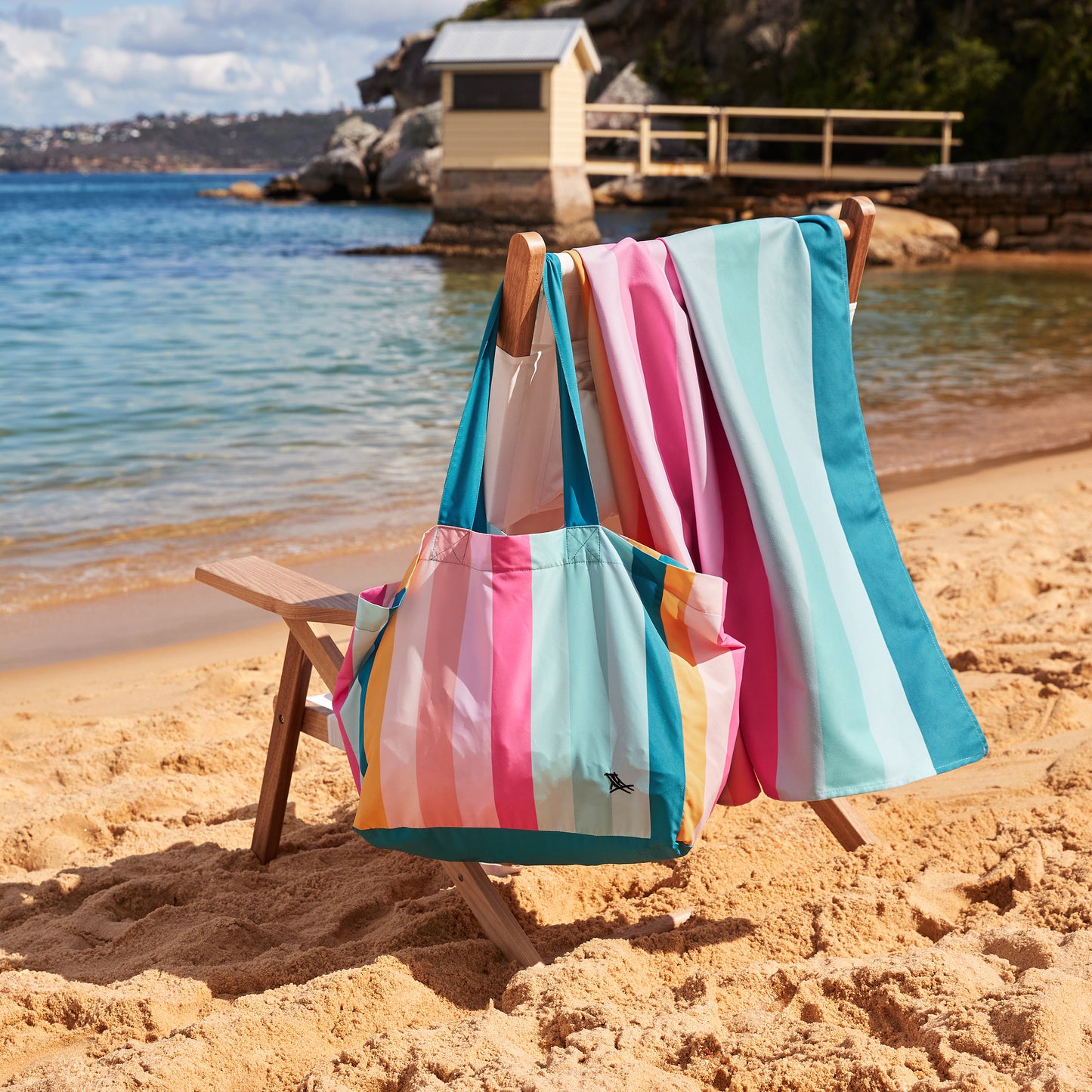 Dock & Bay Beach Tote Bag M Coastal Candy 100% Recycled 100% Recycled