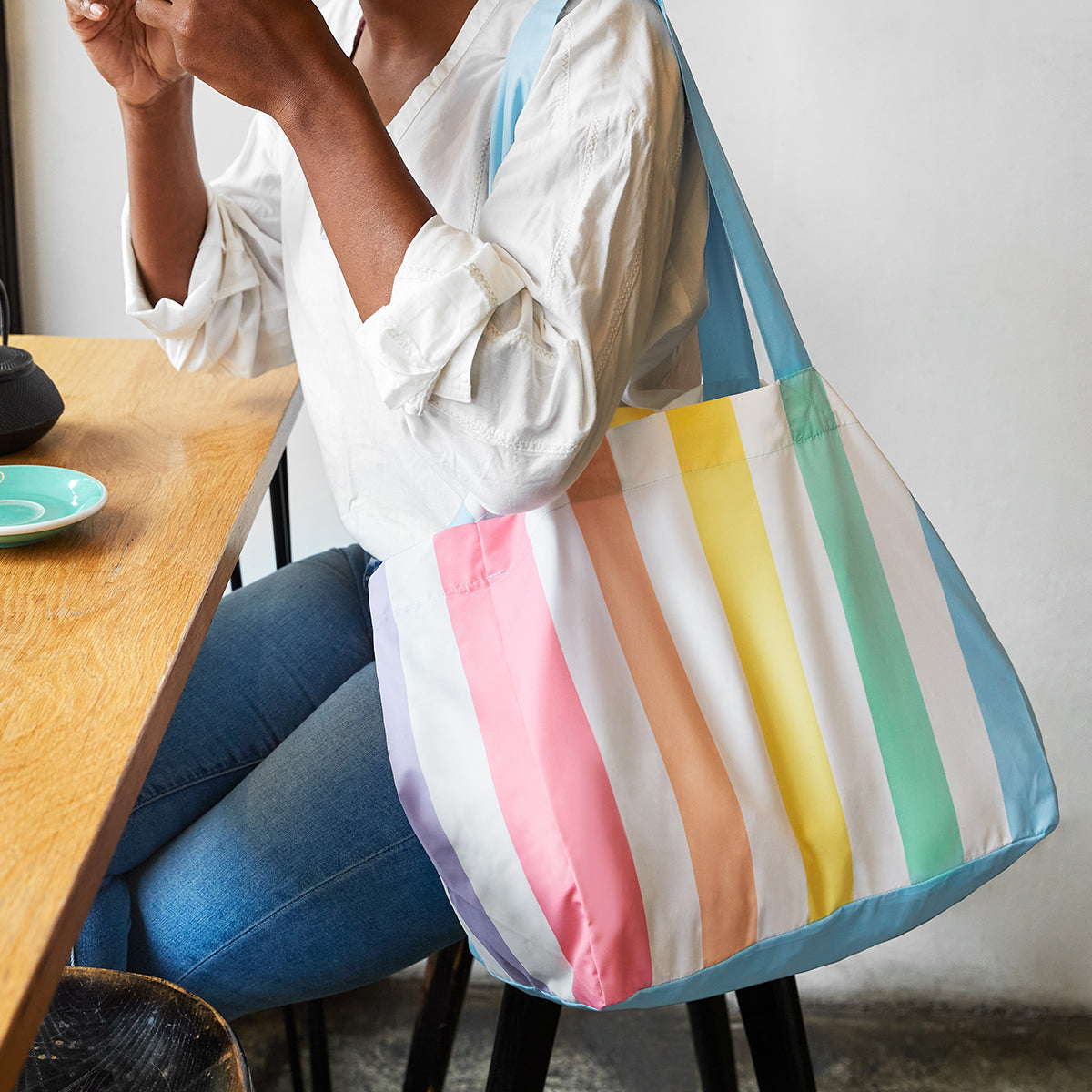 Dock & Bay Beach Tote Bag M Unicorn Waves 100% Recycled 100% Recycled