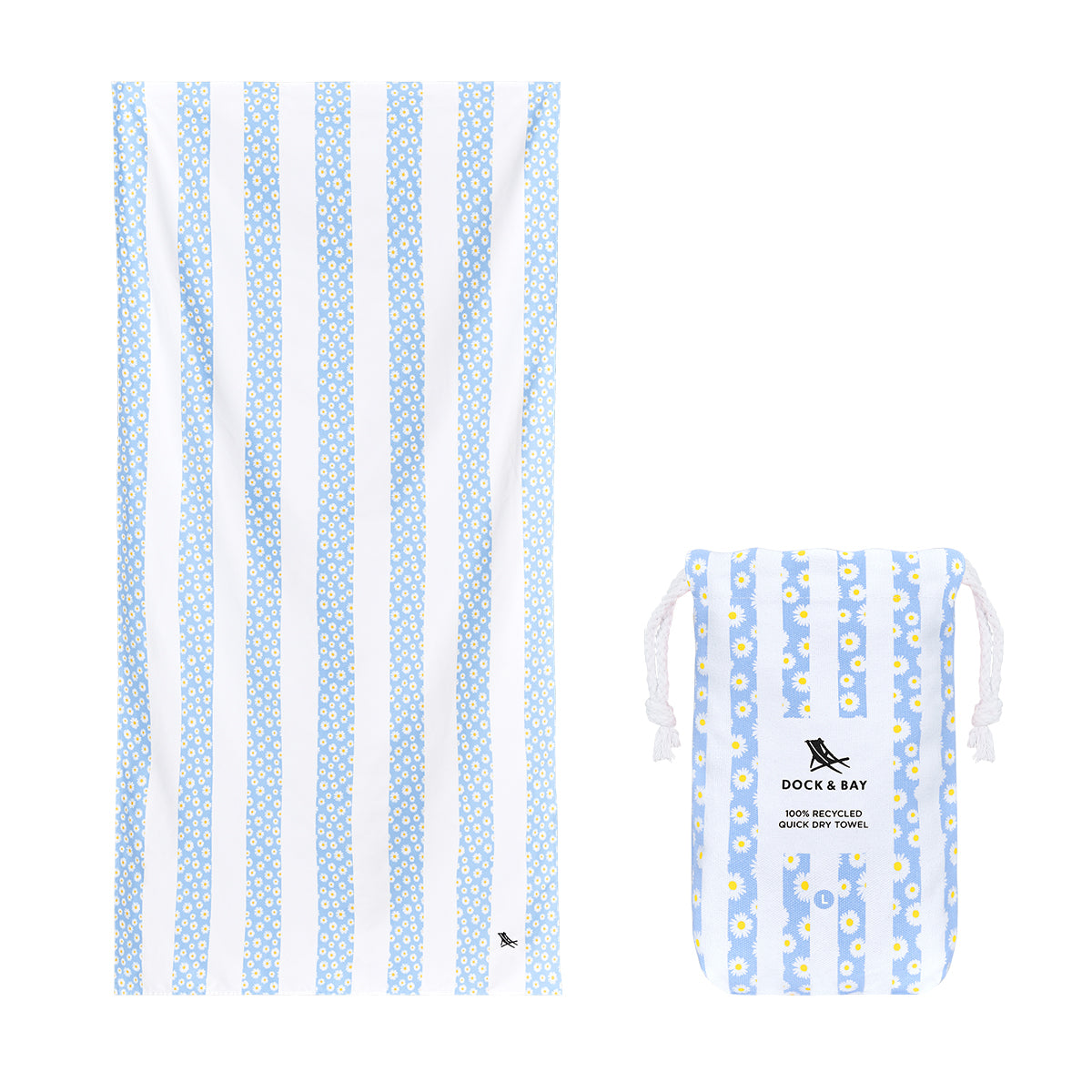 Dock & Bay Beach Towel Flower Power Collection L Daisy Daze 100% Recycled 100% Recycled
