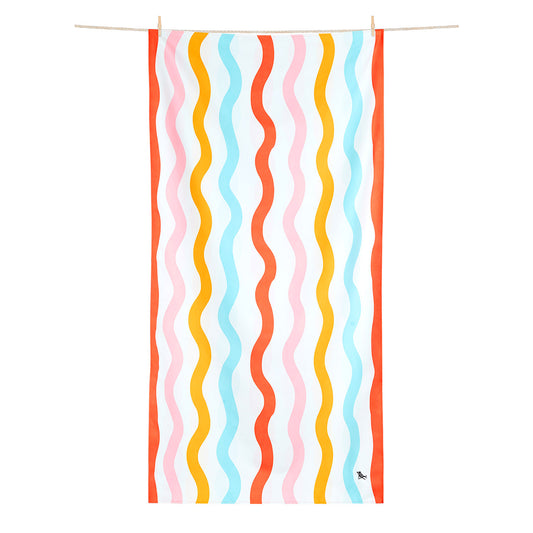 Dock & Bay Beach Towel Kids Collection M Squiggle Face 100% Recycled 100% Recycled