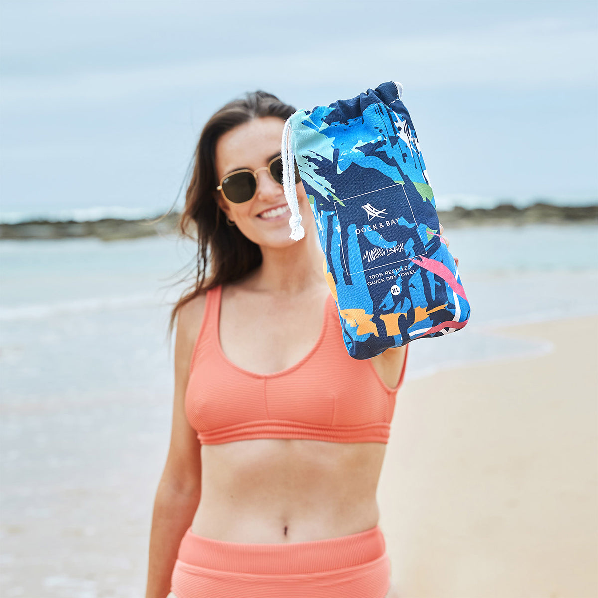 Dock & Bay Beach Towel Michael Black Collection My Muse 100% Recycled 100% Recycled