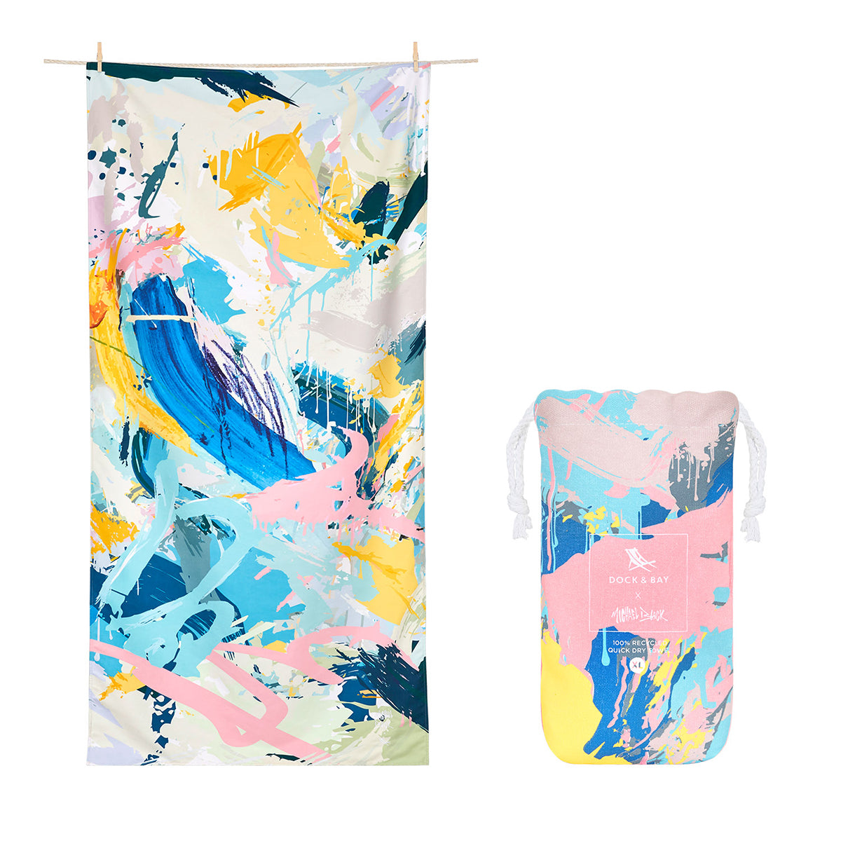 Dock & Bay Beach Towel Michael Black Collection Nothing Better 100% Recycled 100% Recycled