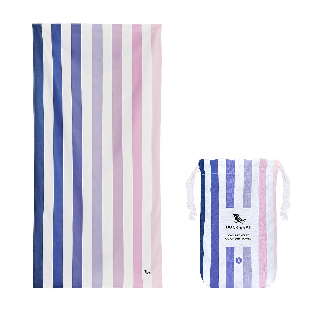 Dock & Bay Beach Towel Summer Collection L Dusk to Dawn 100% Recycled 100% Recycled