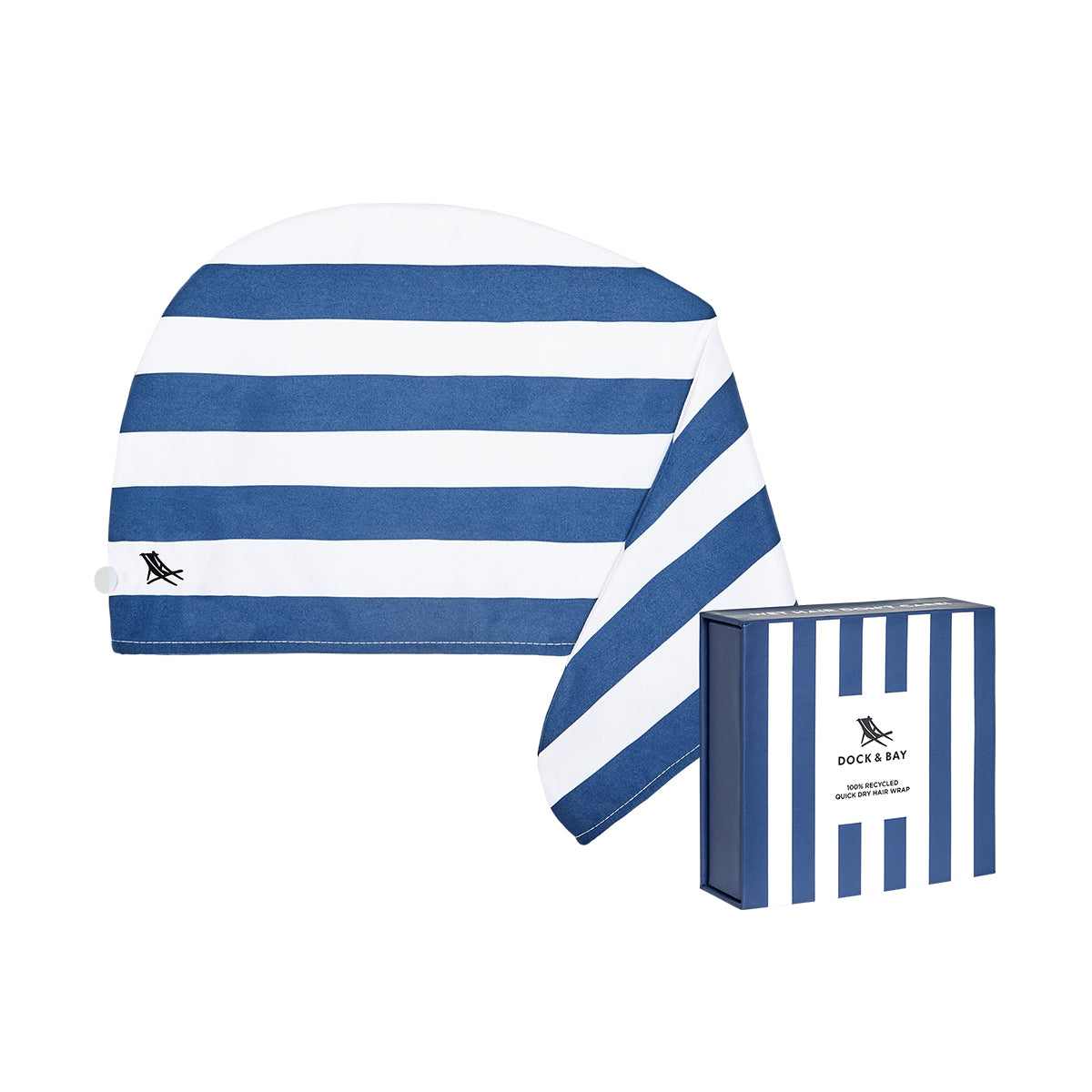 Dock & Bay Hair Wrap Cabana Collection Whitsunday Blue 100% Recycled 100% Recycled