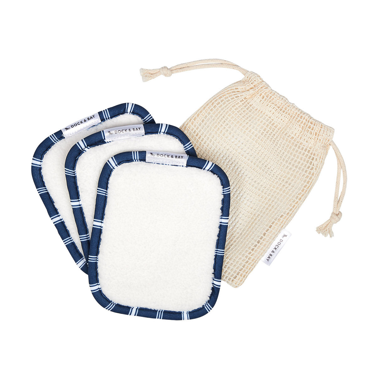 Dock & Bay Home Reusable Makeup Wipes (pk of 3) Patchouli Navy 100% Recycled 100% Recycled