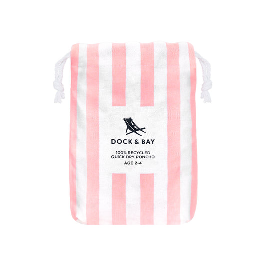 Dock & Bay Poncho Mini Cabana Collection Malibu Pink 100% Recycled 100% Recycled