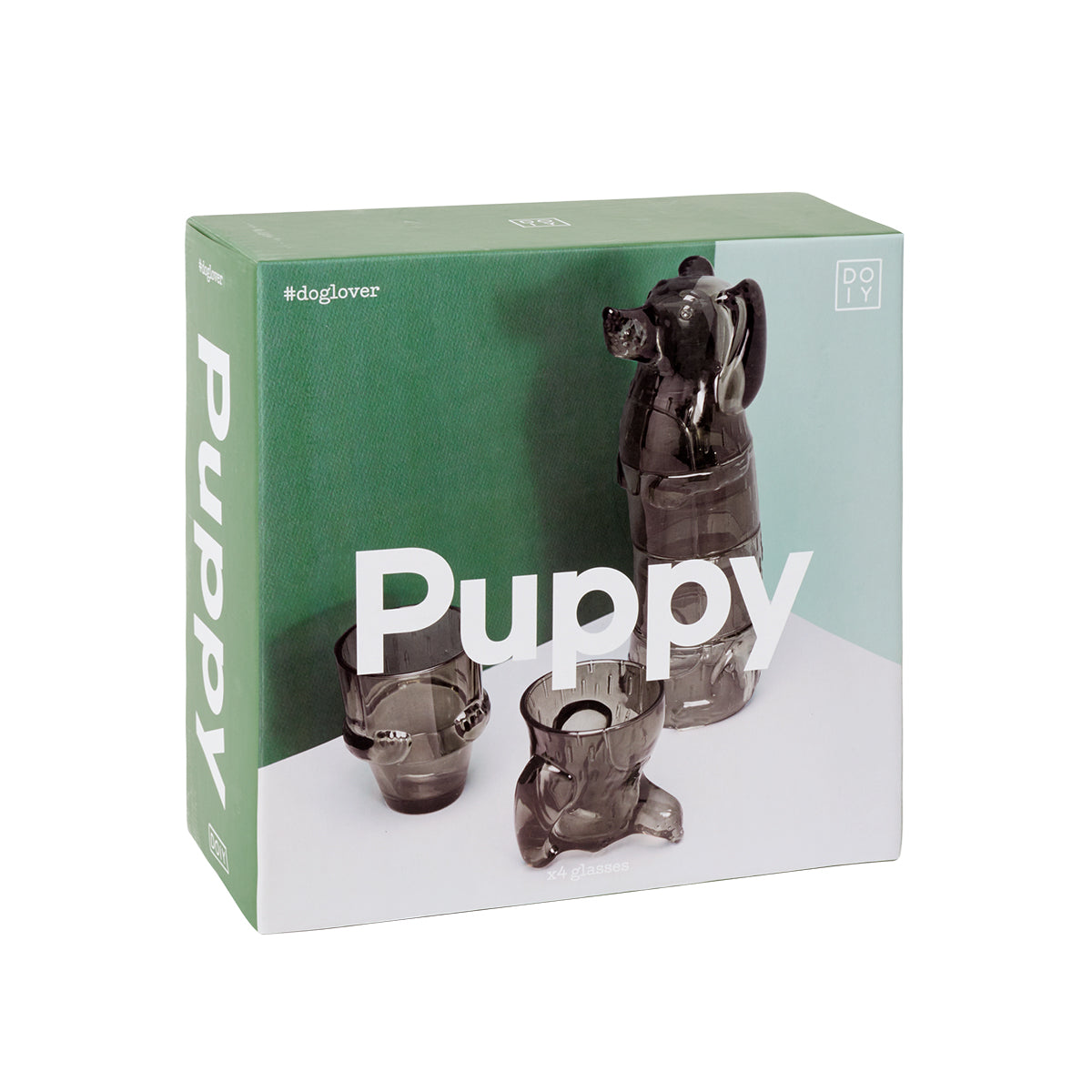 DOIY Puppy Stacking Glasses Brown