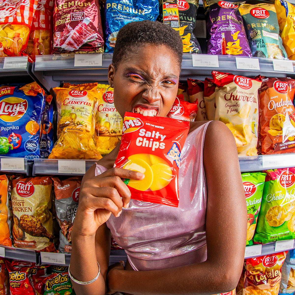 Eat My Socks Socks Salty Chips Red