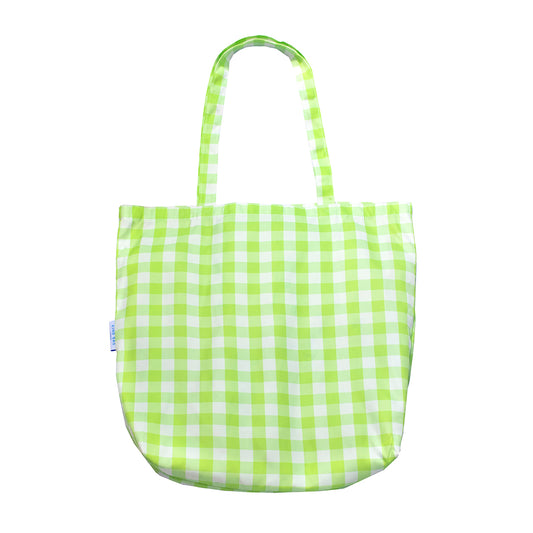 Tote Bag Lime Green Gingham