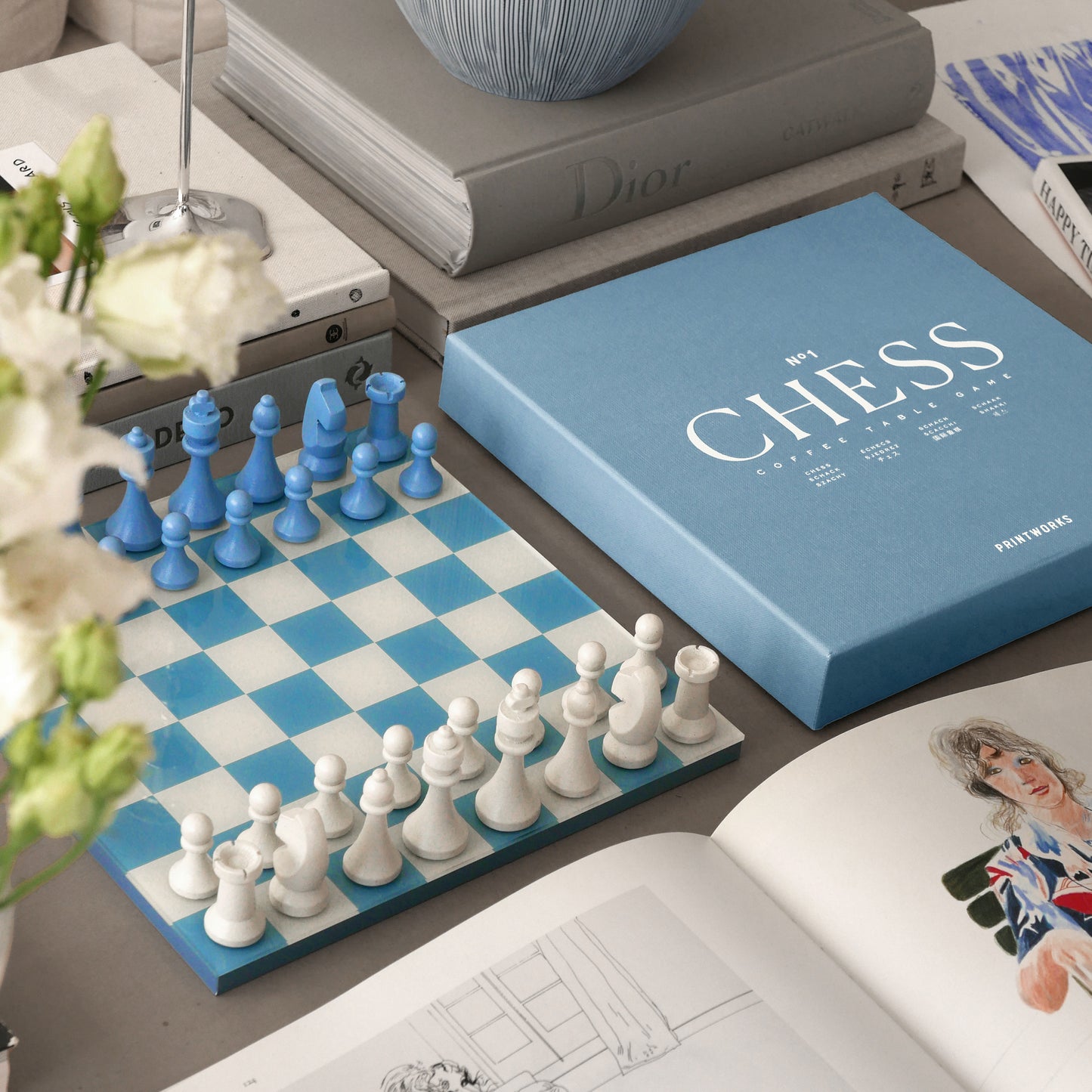 Printworks Classic Games Chess Dusty Blue