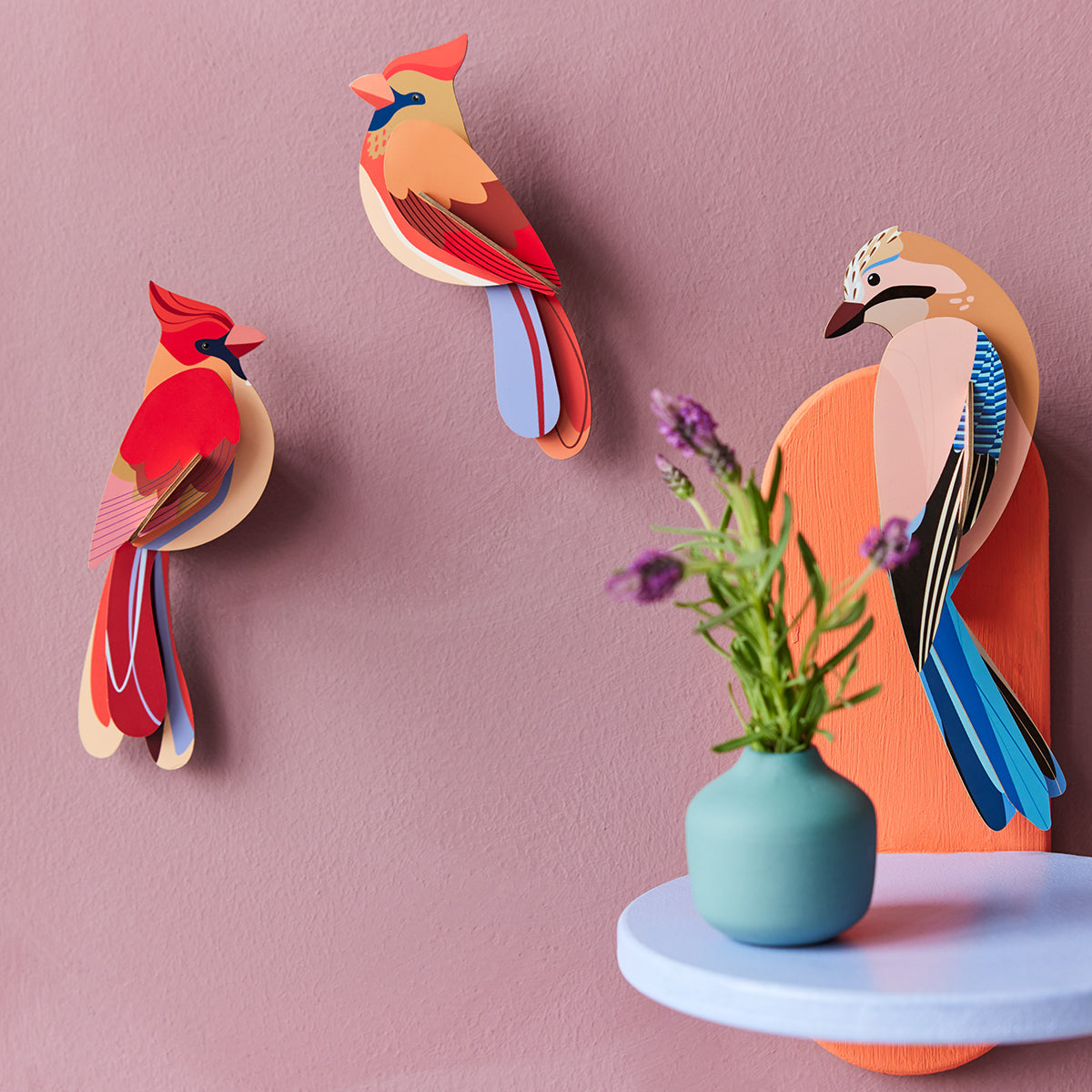 Studio Roof Wall Art Garden Birds (B6) Cardinals