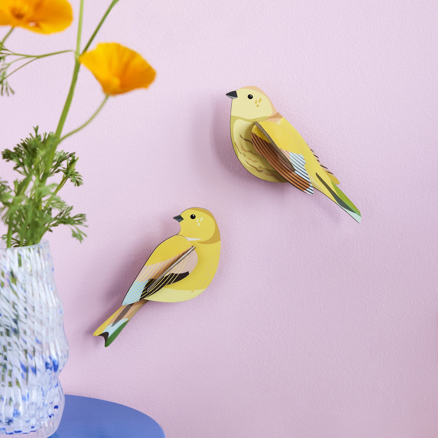 Studio Roof Wall Art Garden Birds (B6) Citrinella Pair
