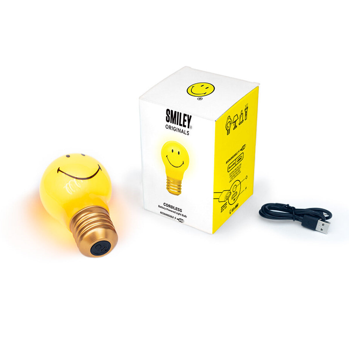 Cordless Lightbulb Smiley