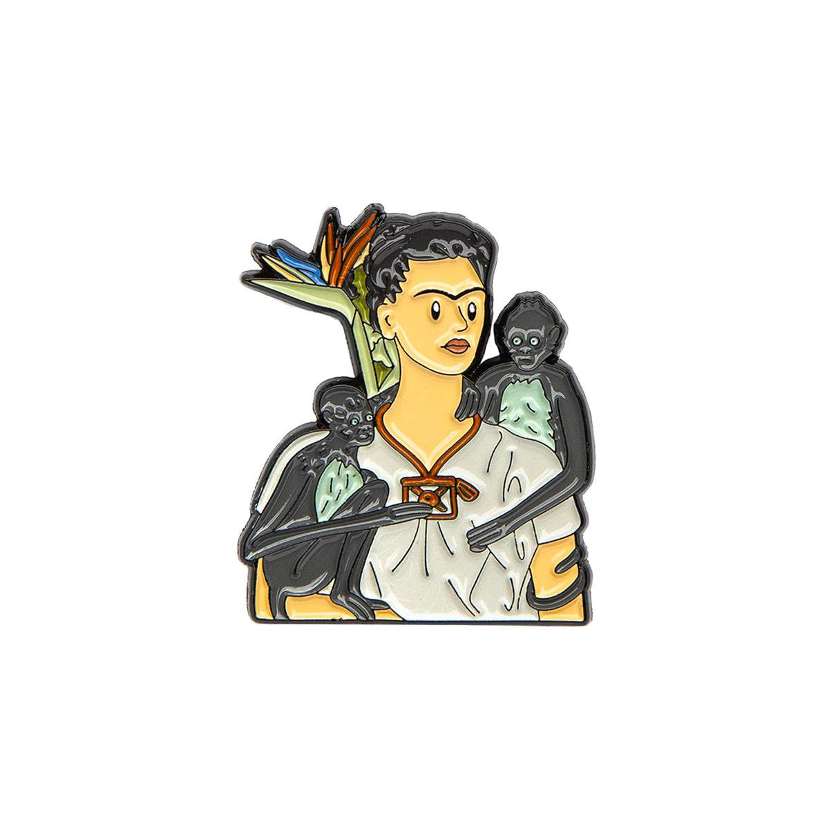 Today Is Art Day Enamel Pin Frida Khalo Monkeys