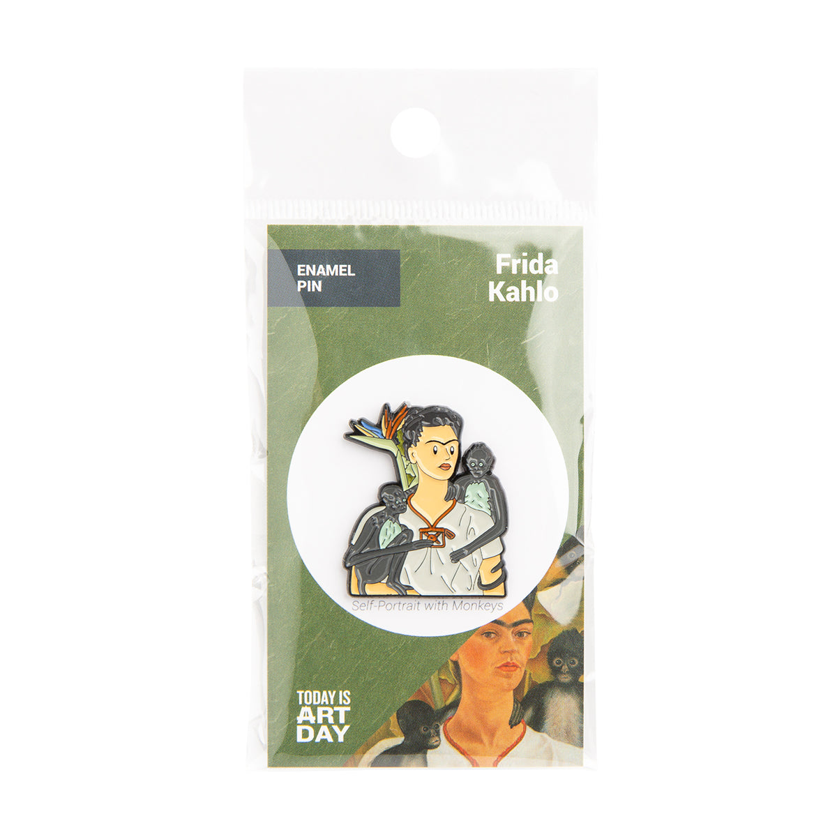 Today Is Art Day Enamel Pin Frida Khalo Monkeys