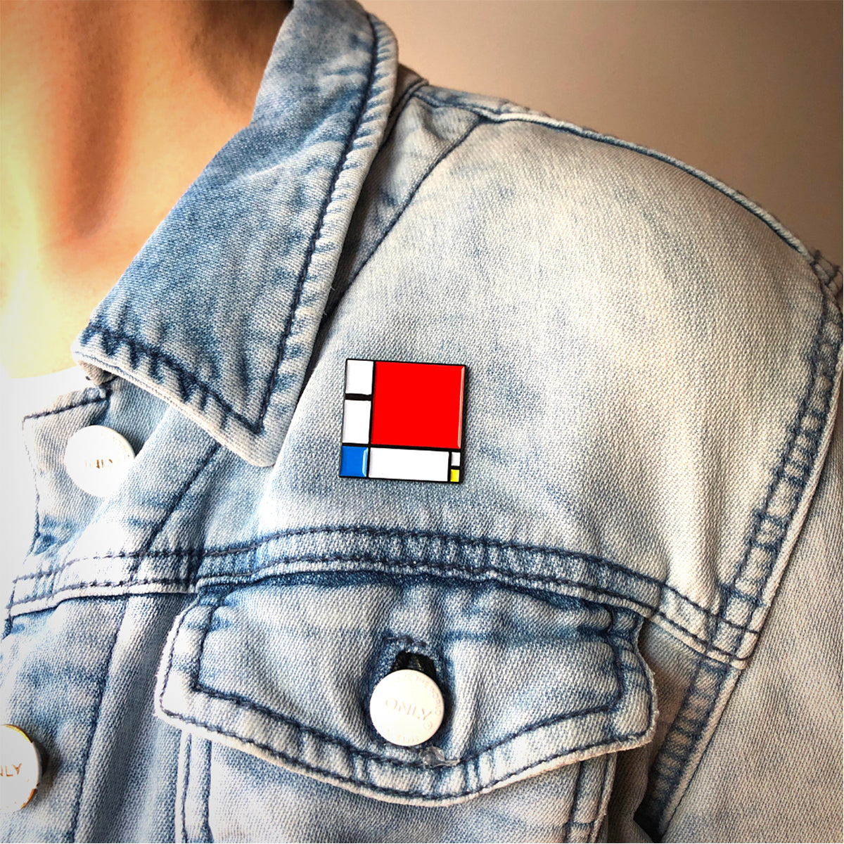 Today Is Art Day Enamel Pin Mondrian Composition II