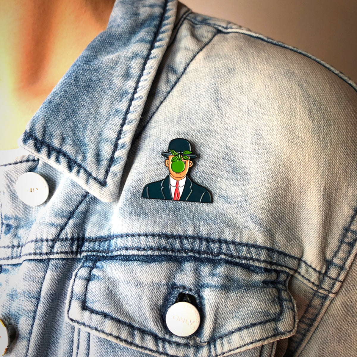 Today Is Art Day Enamel Pin Rene Magritte Son of Man