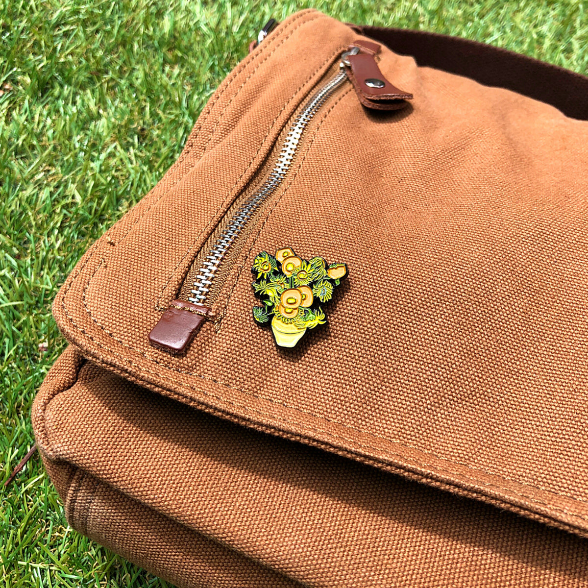 Today Is Art Day Enamel Pin Vincent Van Gogh Sunflowers