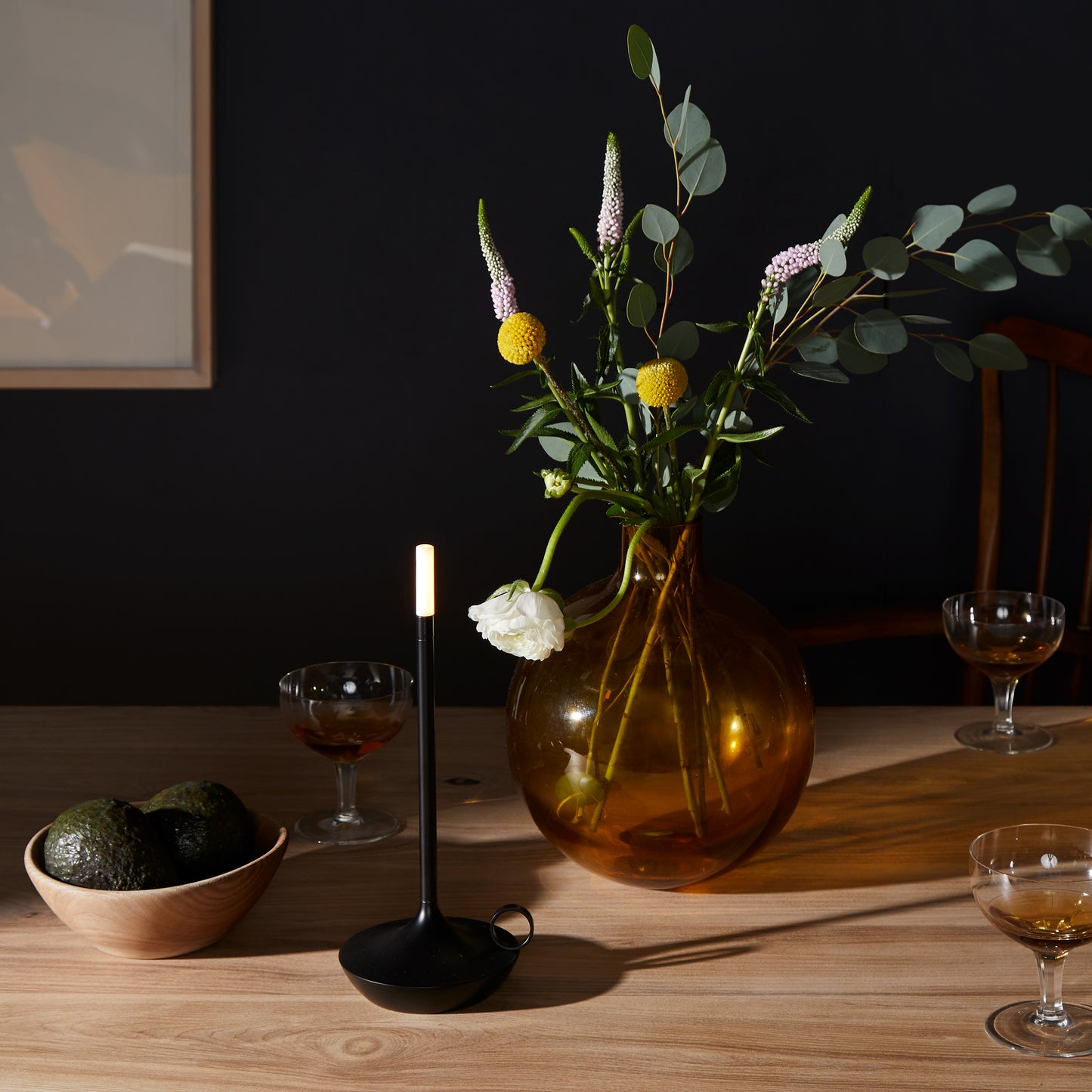 Wick Wick Black LED Candlestick Lamp LED Candlestick Lamp