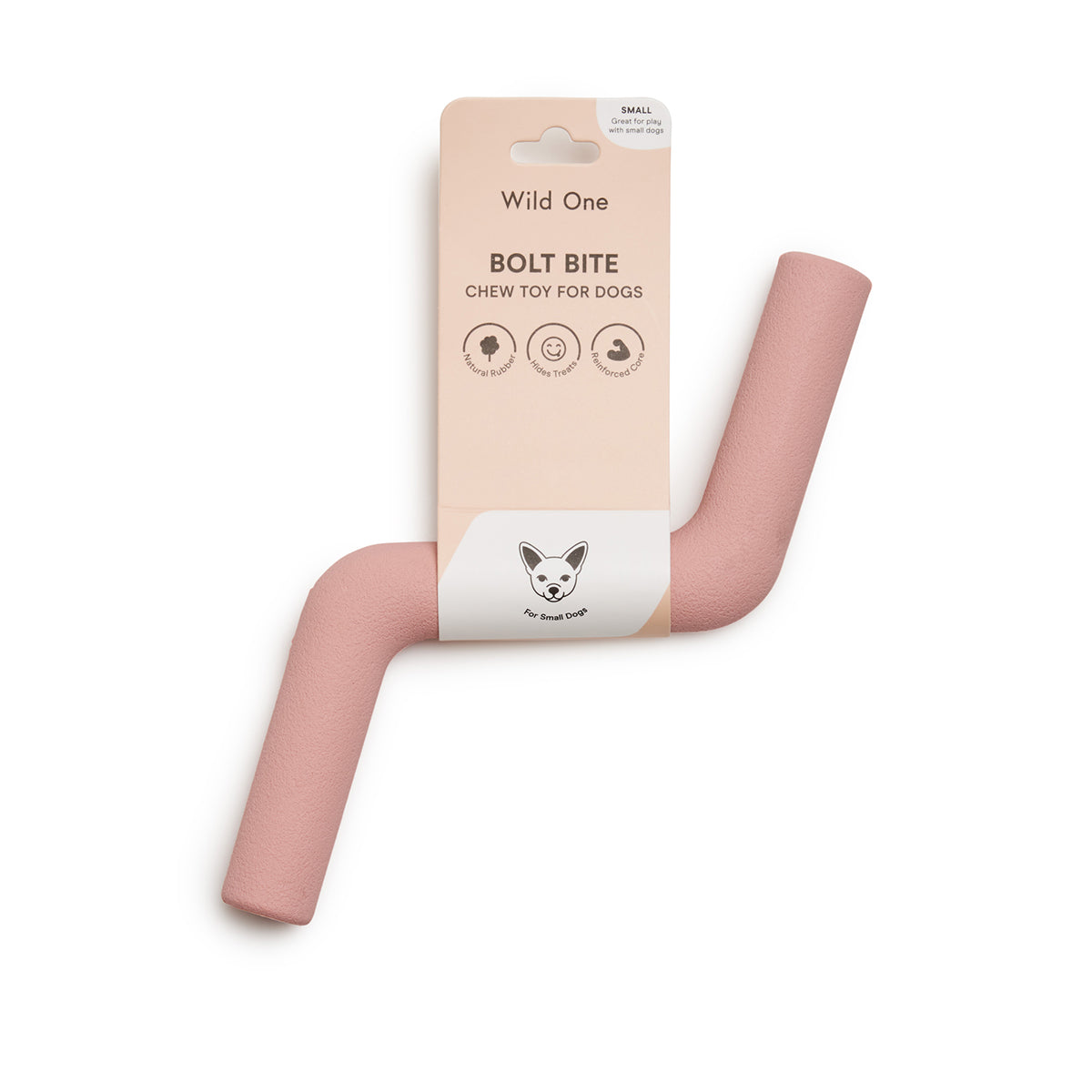 Wild One Dog Toy Bolt Bite Small Blush