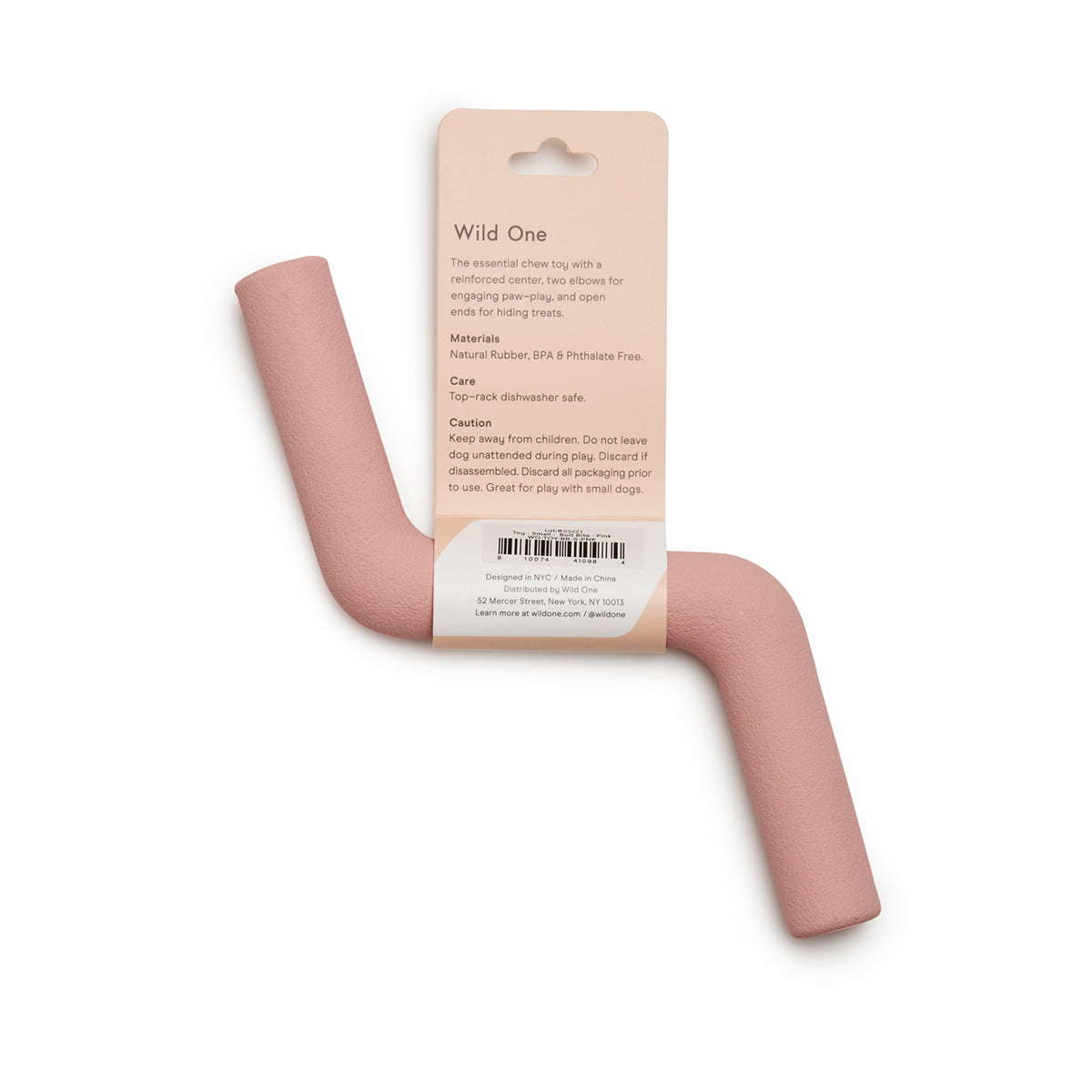 Wild One Dog Toy Bolt Bite Small Blush