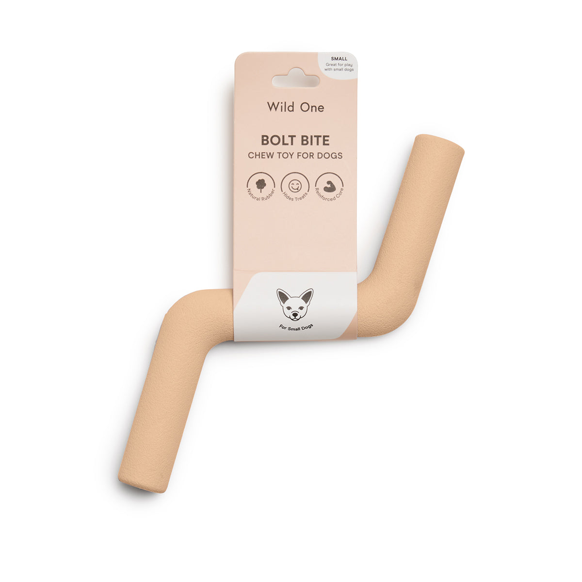Wild One Dog Toy Bolt Bite Small Tan
