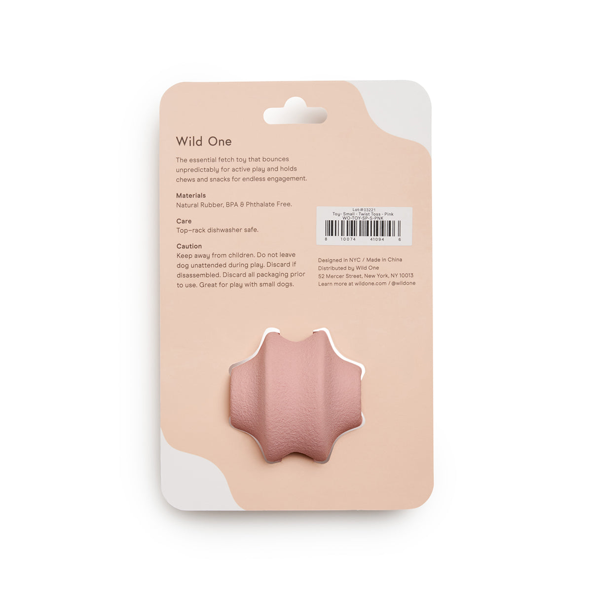 Wild One Dog Toy Twist Toss Small Blush