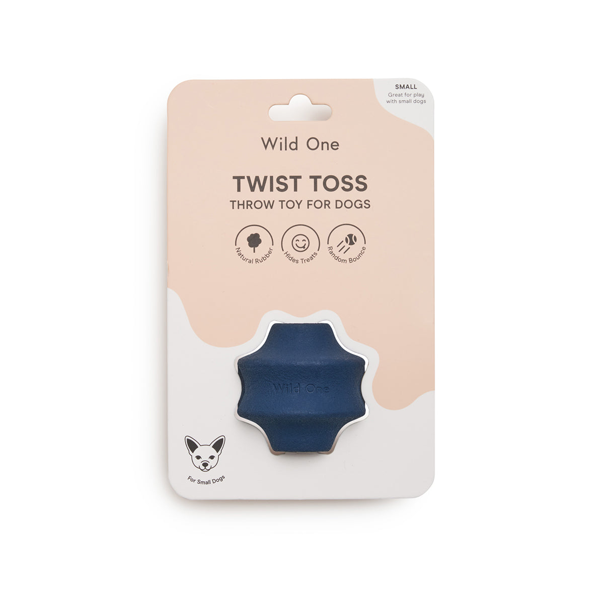 Wild One Dog Toy Twist Toss Small Navy