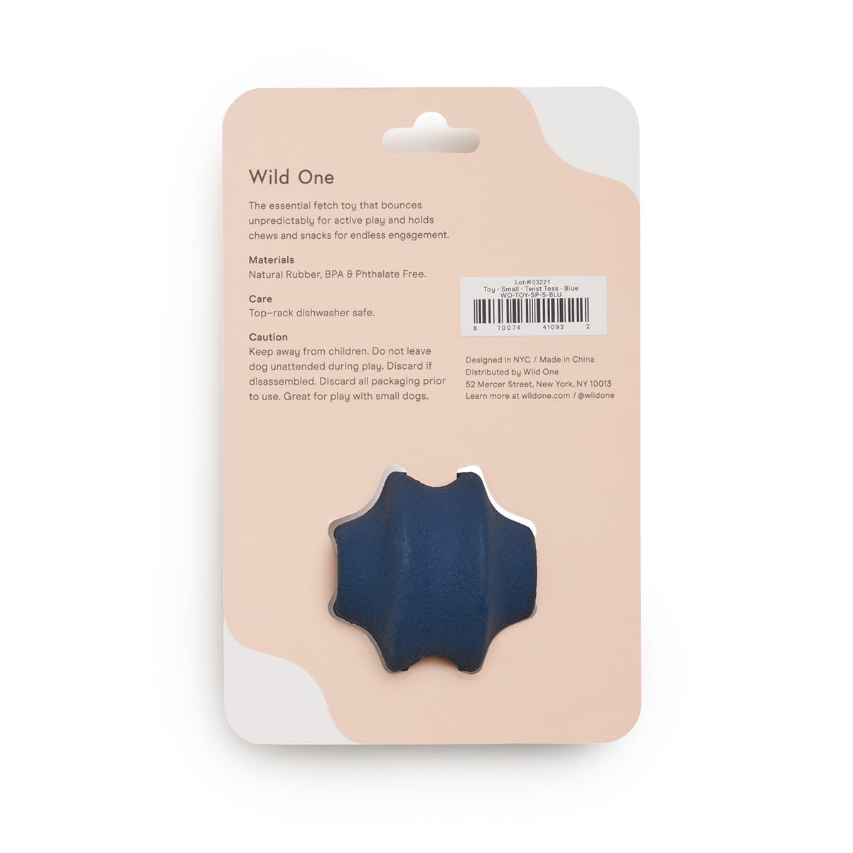 Wild One Dog Toy Twist Toss Small Navy