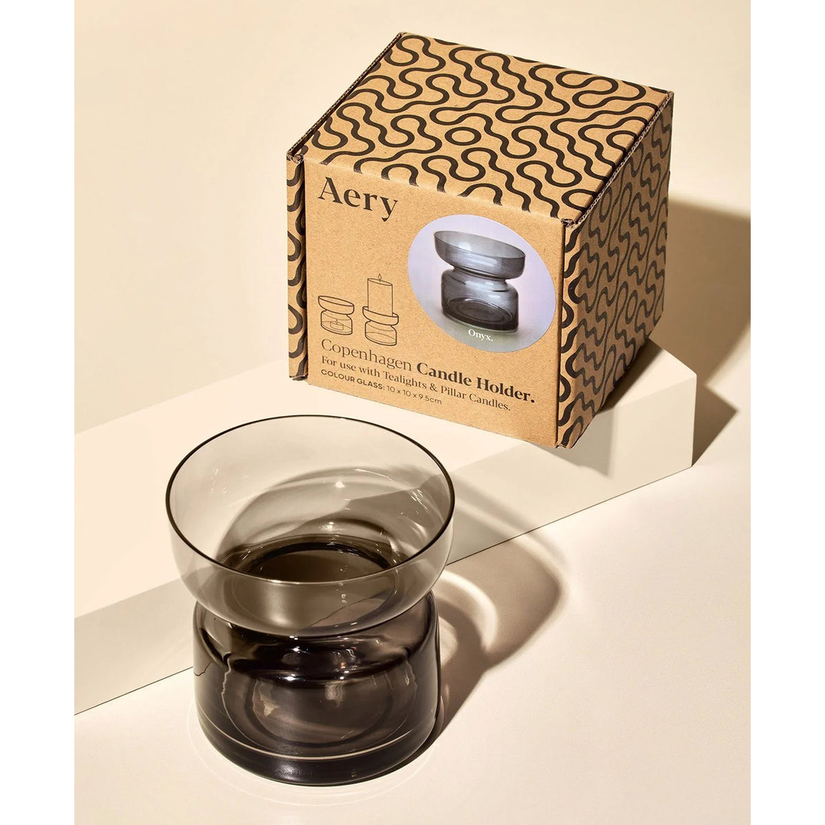 Aery Living Copenhagen Candle Holder Onyx