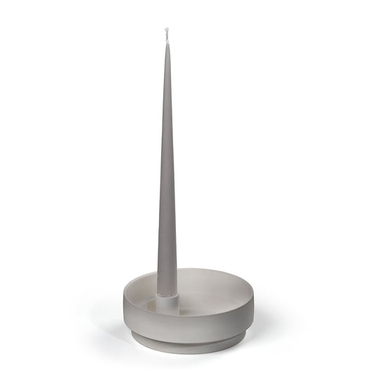 Orbital Step Ceramic Candle Holder Medium Grey