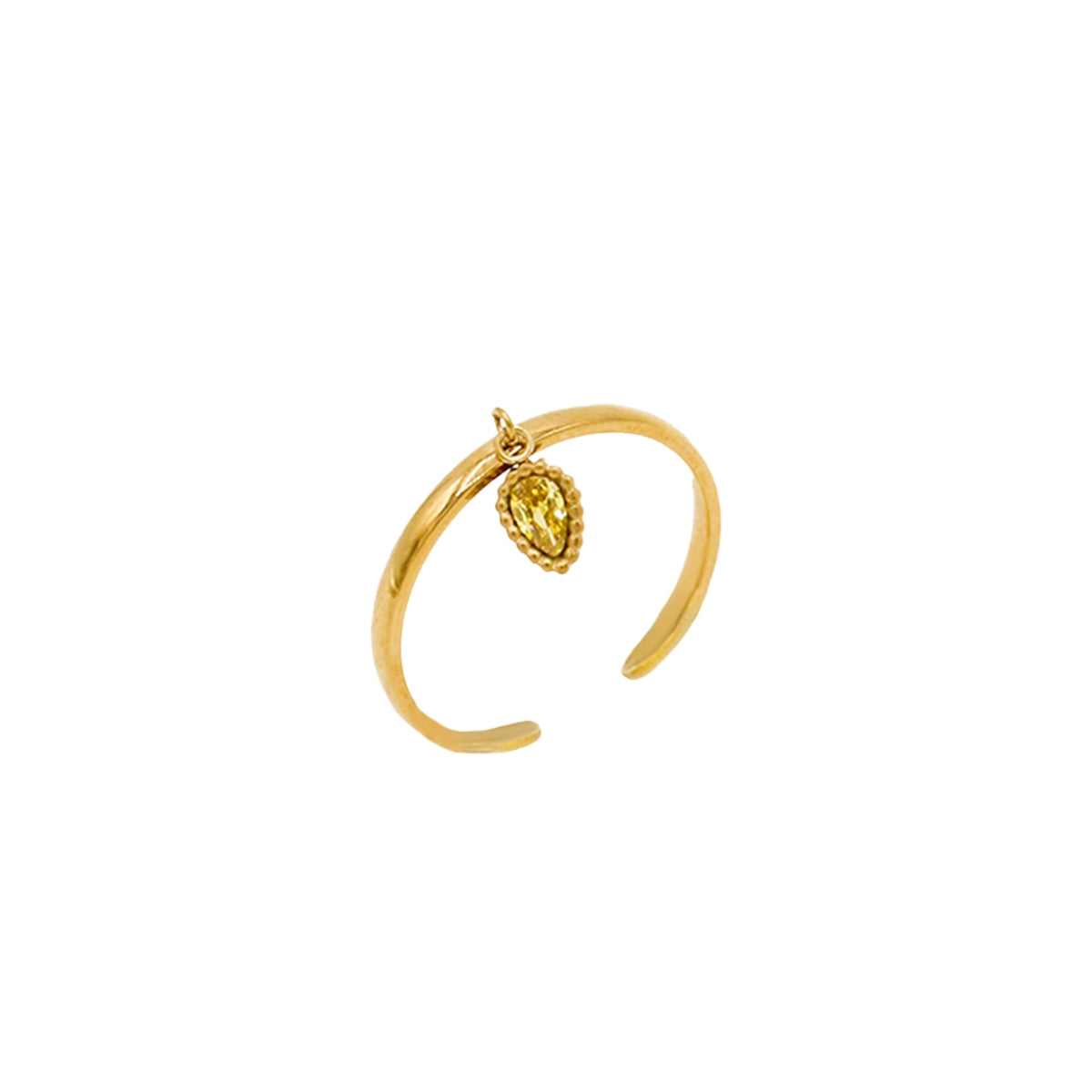 AEC Paris Ring Divya Yellow Zirconium Oxide