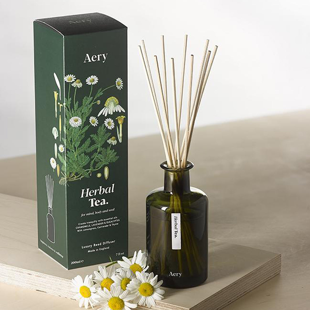 Aery Living Botanical Green 200ml Reed Diffuser Herbal Tea