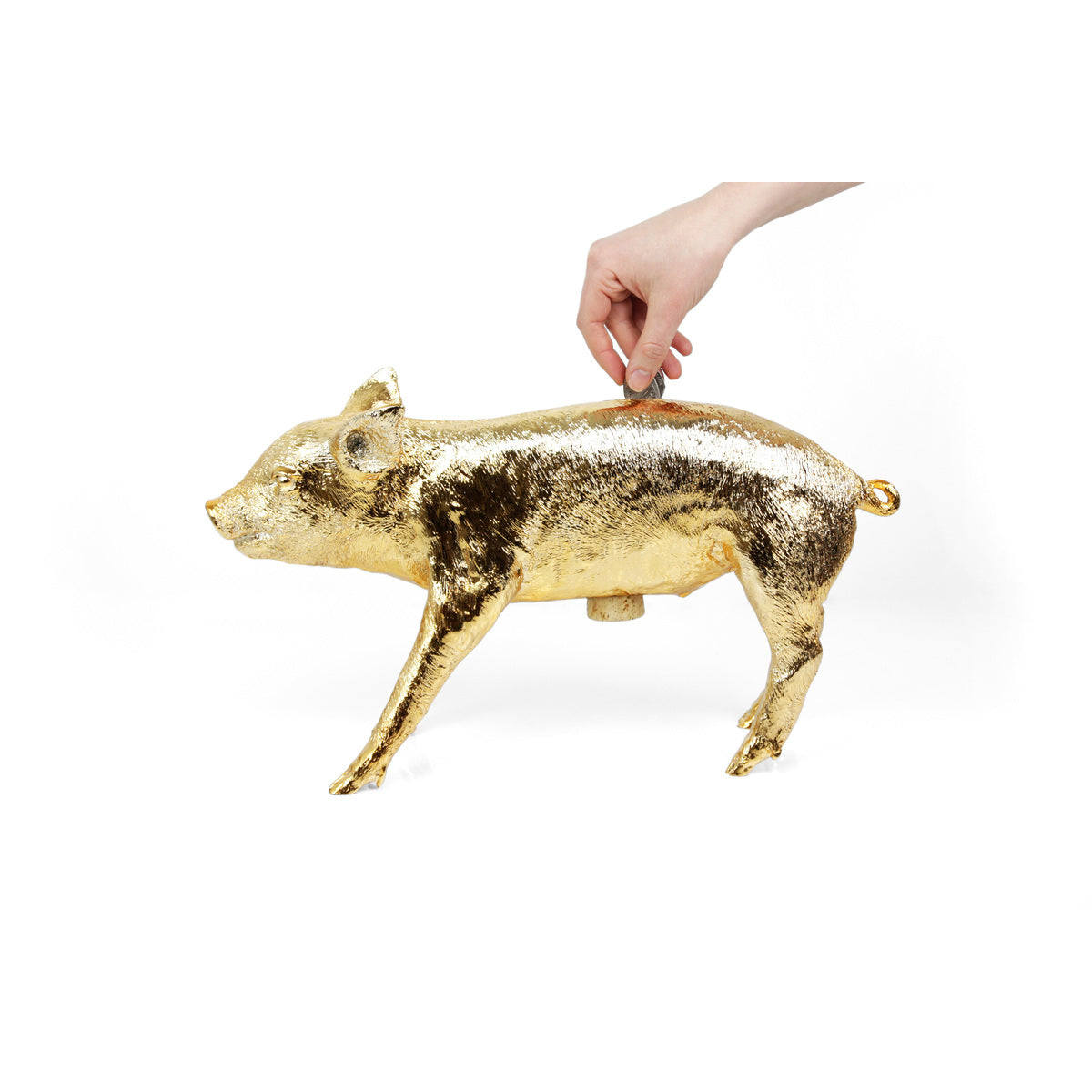 Bank Pig Gold Chrome