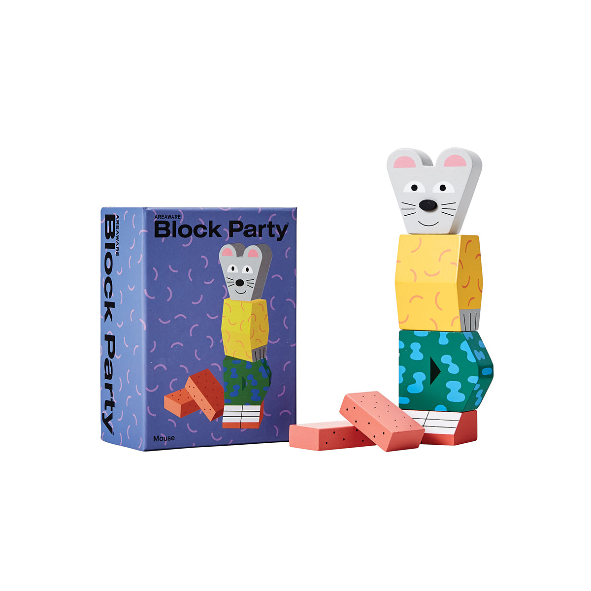 Areaware Block Party Mouse Wooden Toy Wooden Toy