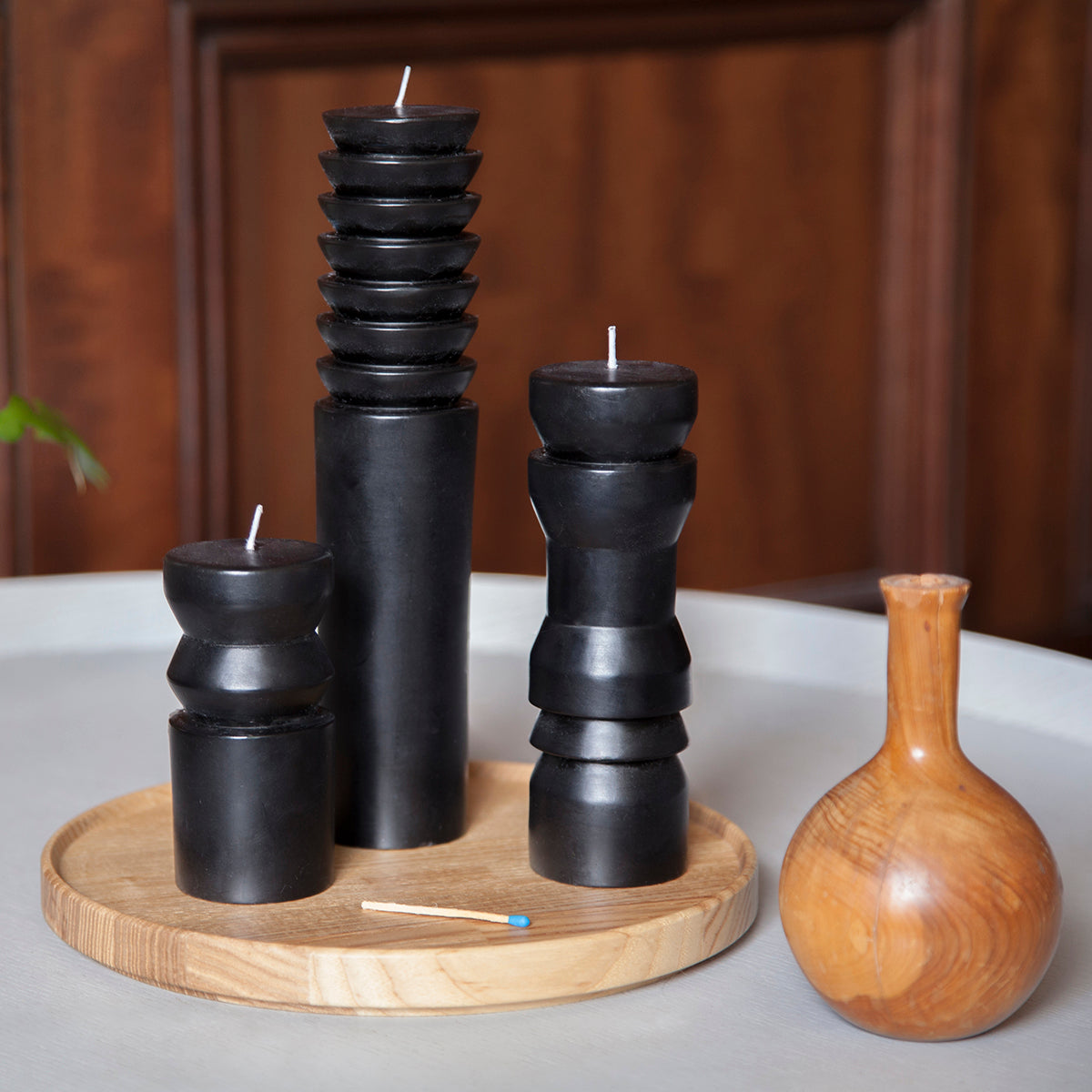 Areaware Totem Candle Black Large