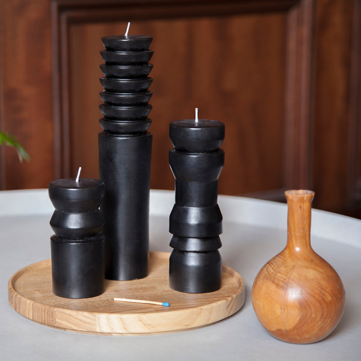 Areaware Totem Candle Black Medium