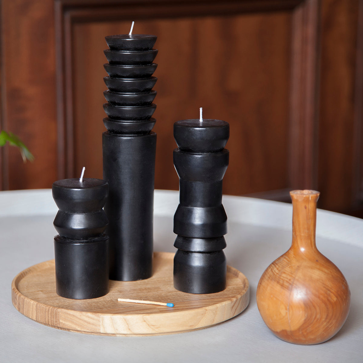 Areaware Totem Candle Black Small