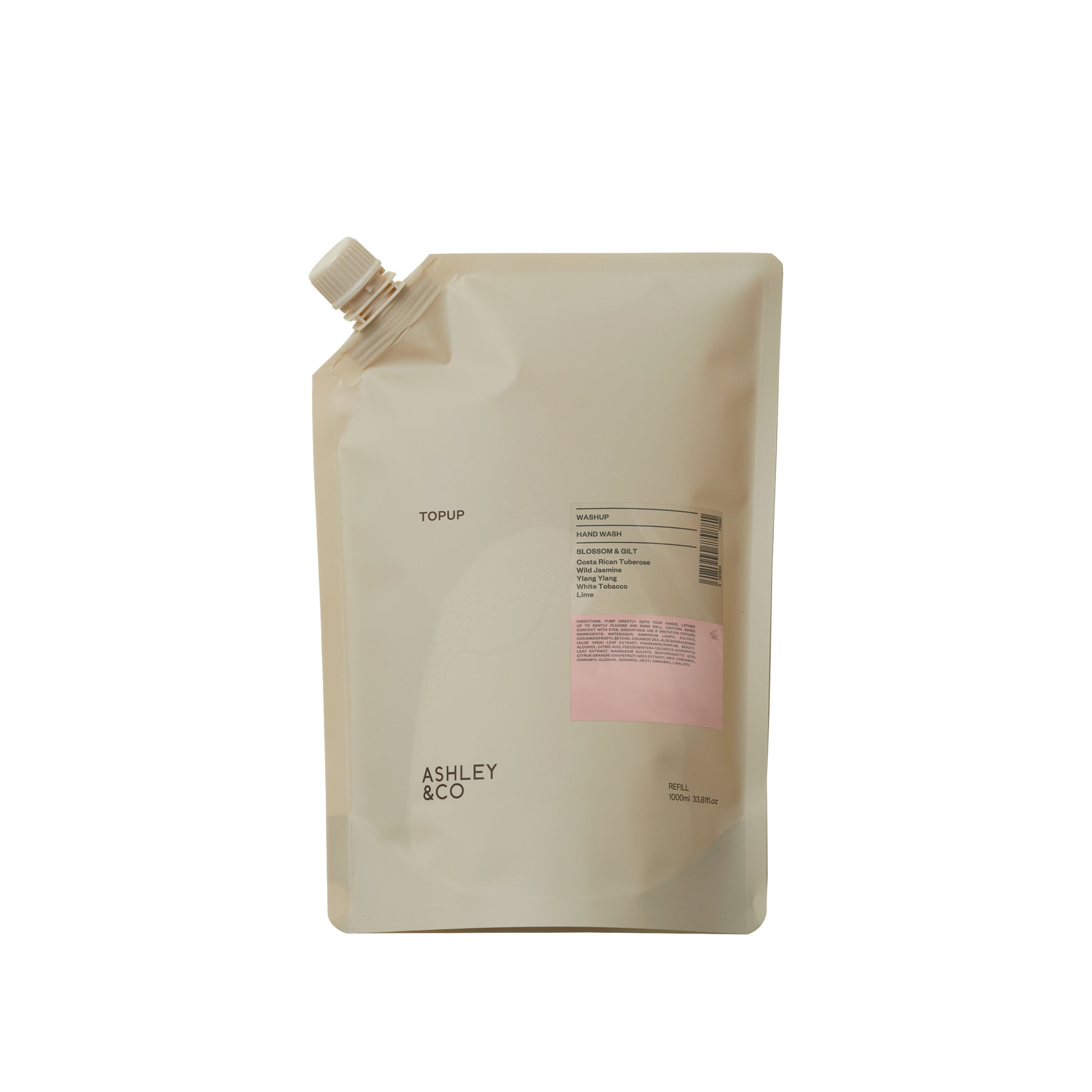 Ashley & Co Washup Topup 1L Blossom & Gilt Hand Wash Hand Wash
