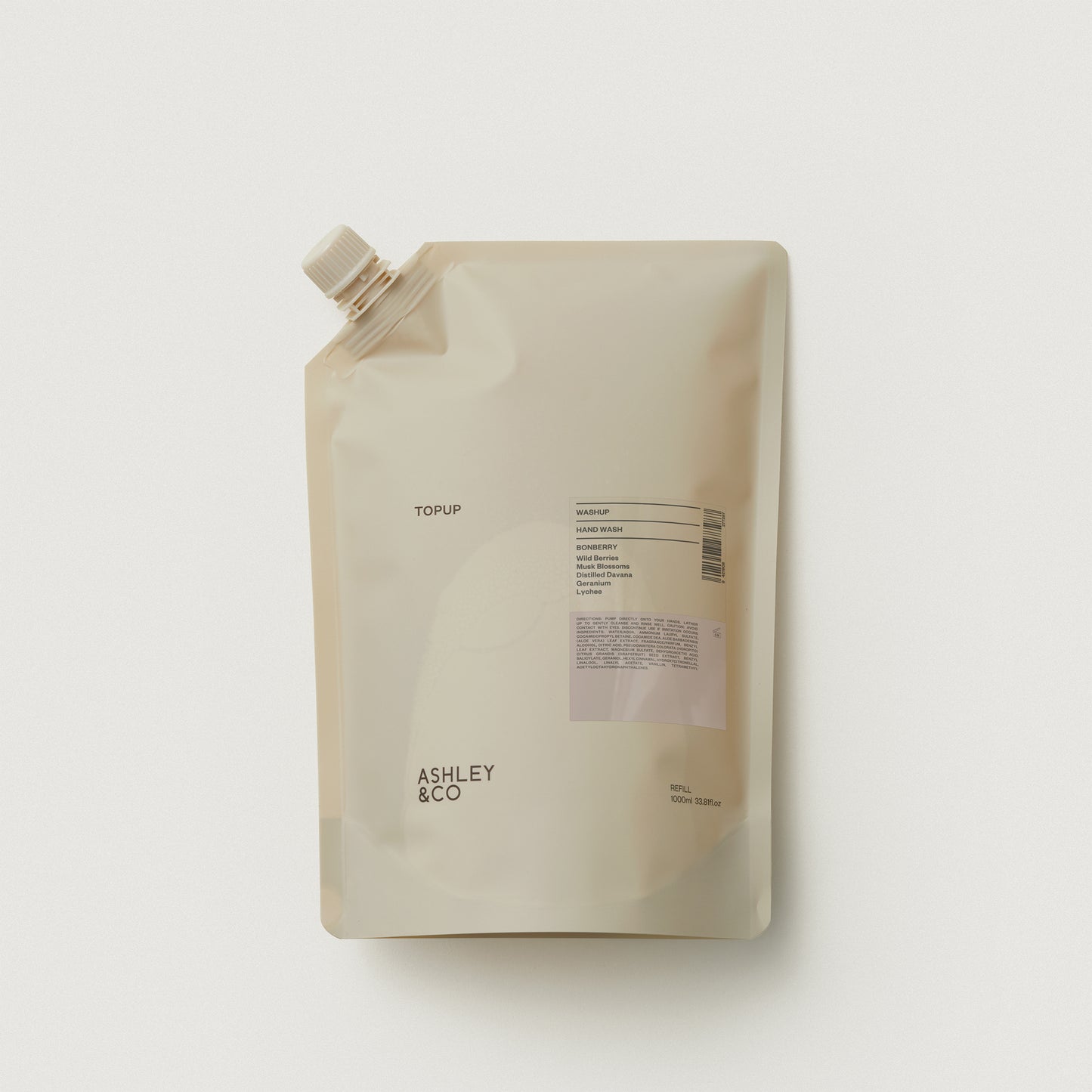 Ashley & Co Washup Topup 1L Bonberry Hand Wash Hand Wash