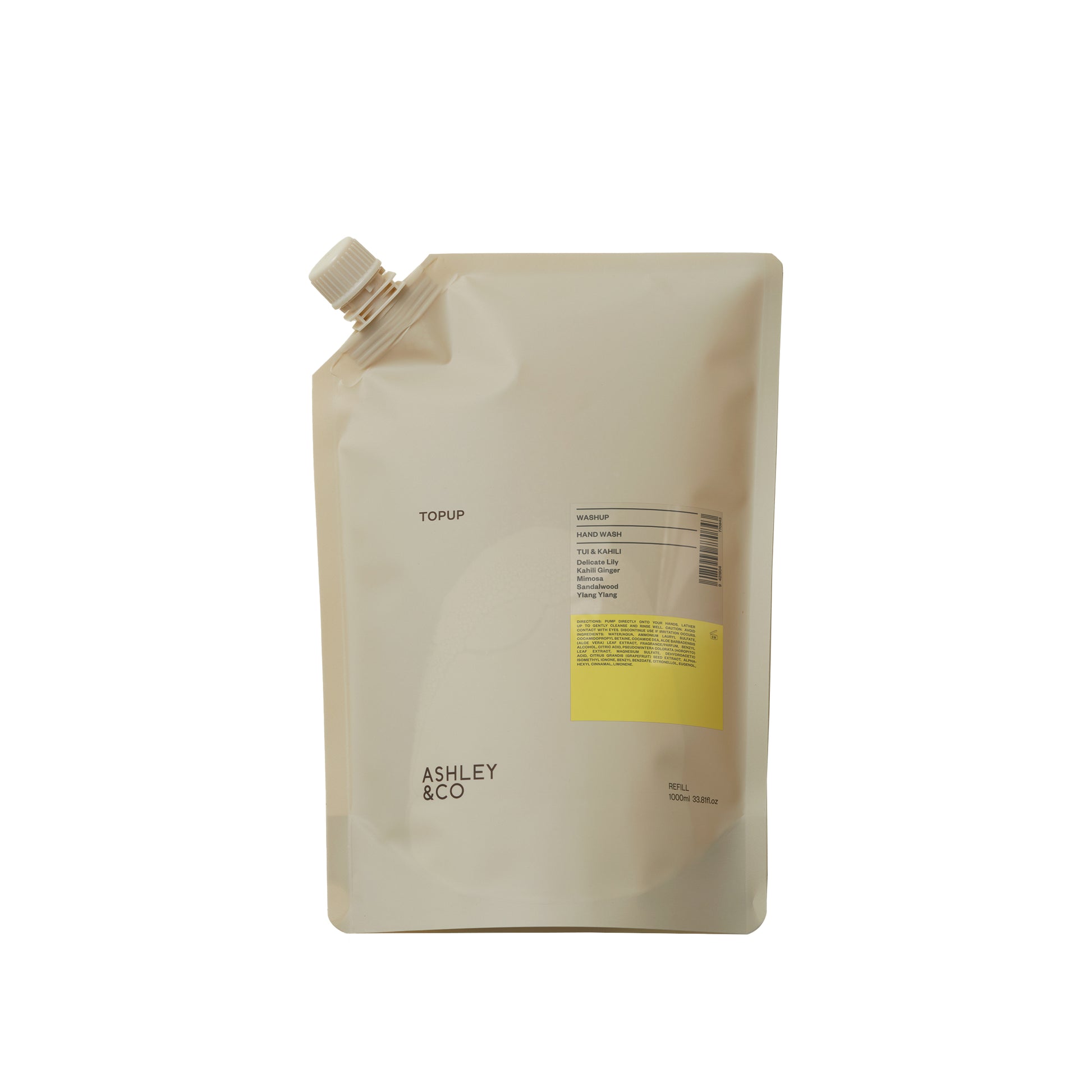 Ashley & Co Washup Topup 1L Tui & Kahili Hand Wash Hand Wash