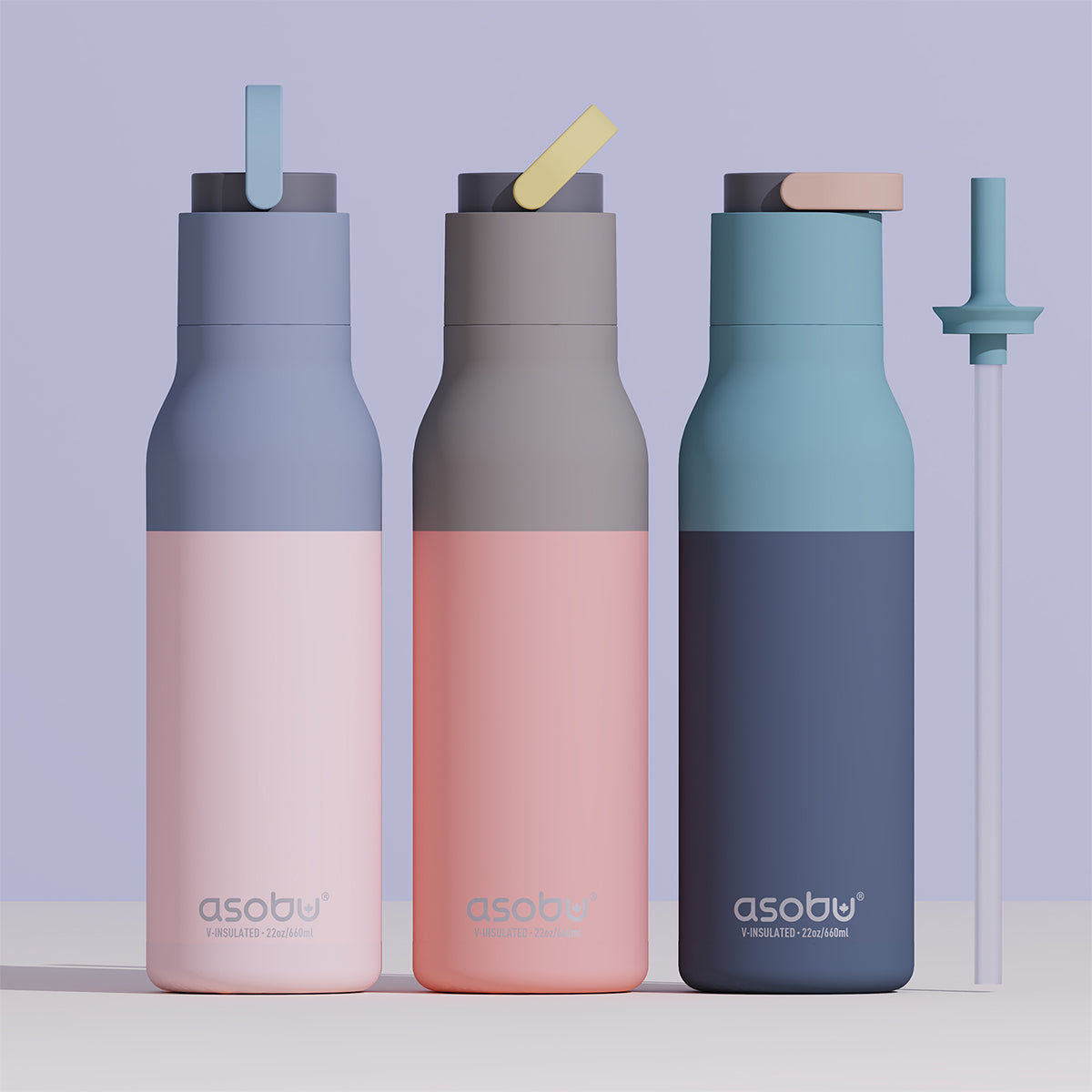 Asobu Metro Bottle 650ml Pastel Peach