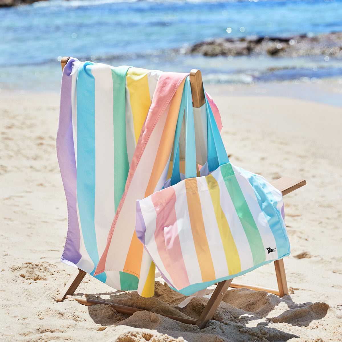 Beach Tote Bag M Unicorn Waves